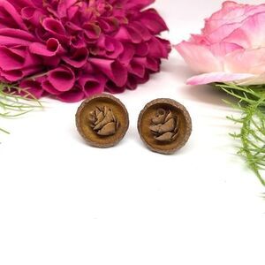 VINTAGE⚜️Real Pinecone & Acorn Clip Screw On Earrings